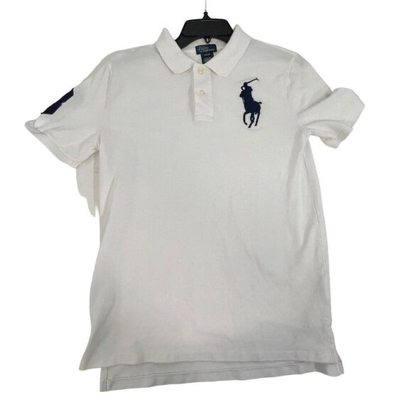 Polo By Ralph Lauren Boys 14-16 Big PONY White Short Sleeve‎ Polo Shirt Youth L - Picture 2 of 10